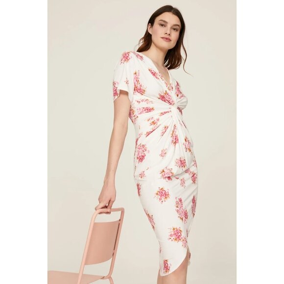 Les Reveries Front Twist Midi Dress – Size S, Flattering Silhouette - Picture 4 of 9